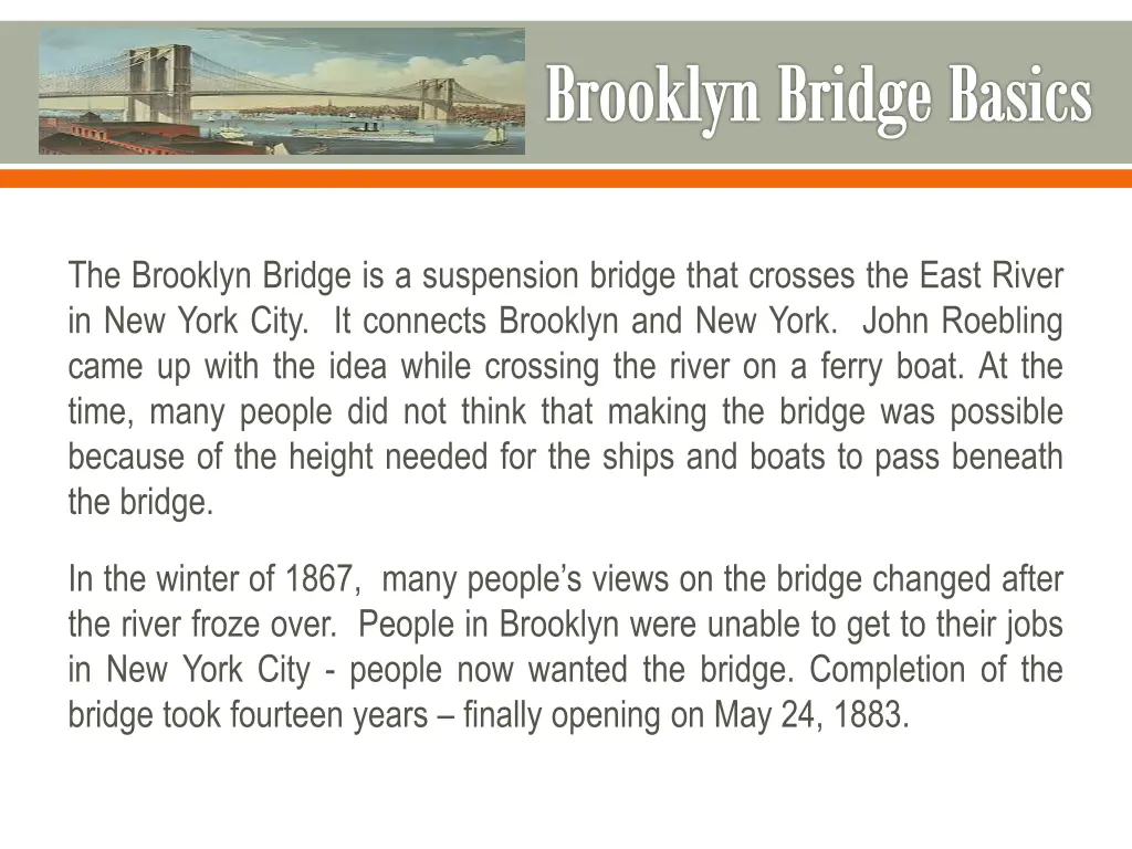 brooklyn bridge basics