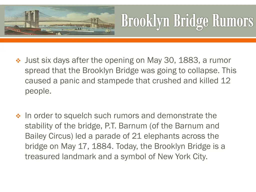 brooklyn bridge rumors