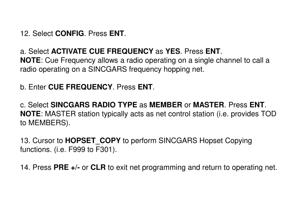 12 select config press ent