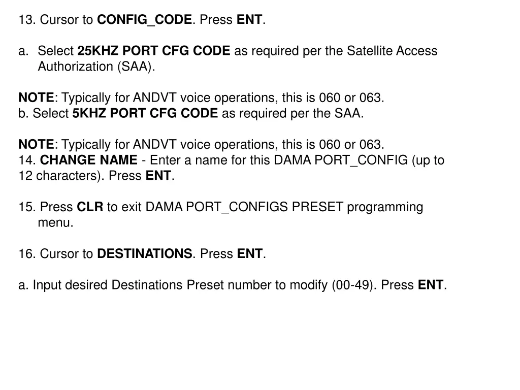 13 cursor to config code press ent