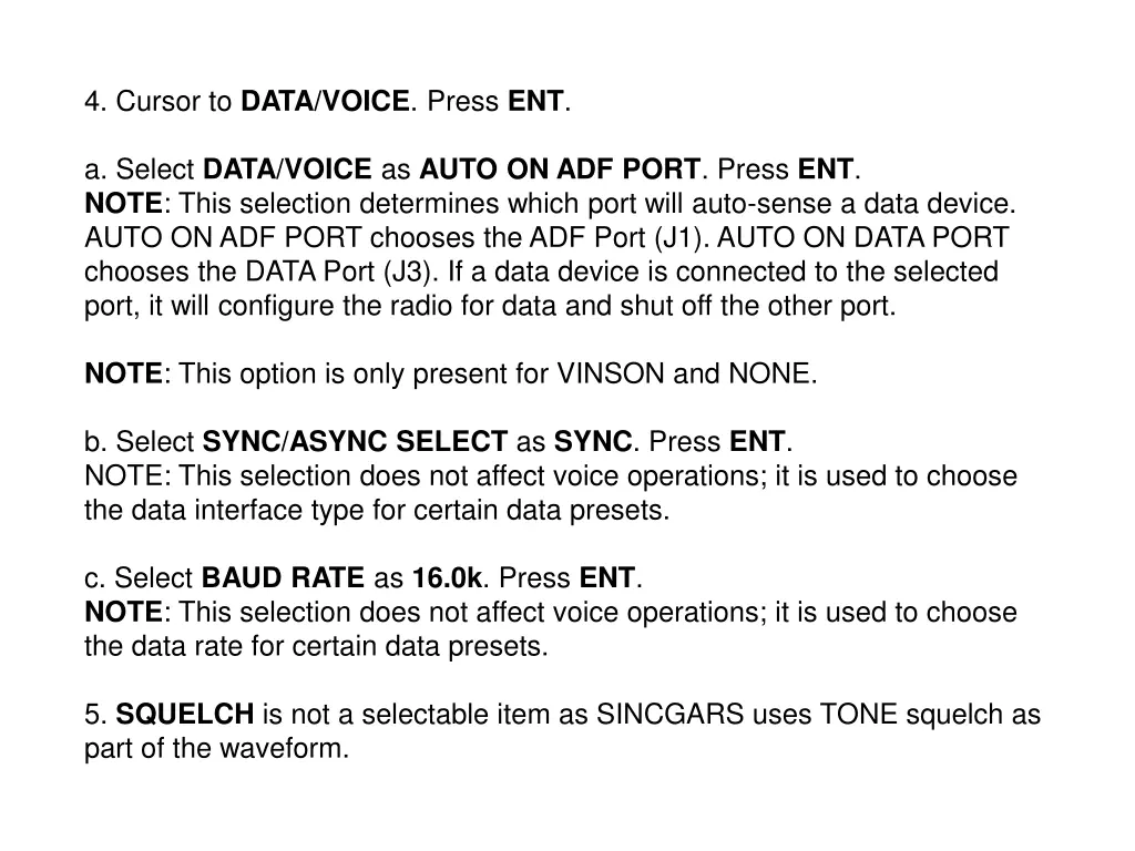 4 cursor to data voice press ent