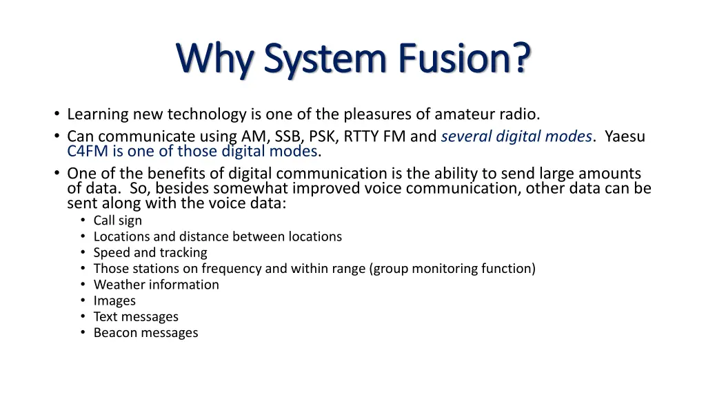 why system fusion why system fusion