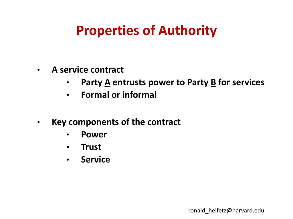 properties of authority