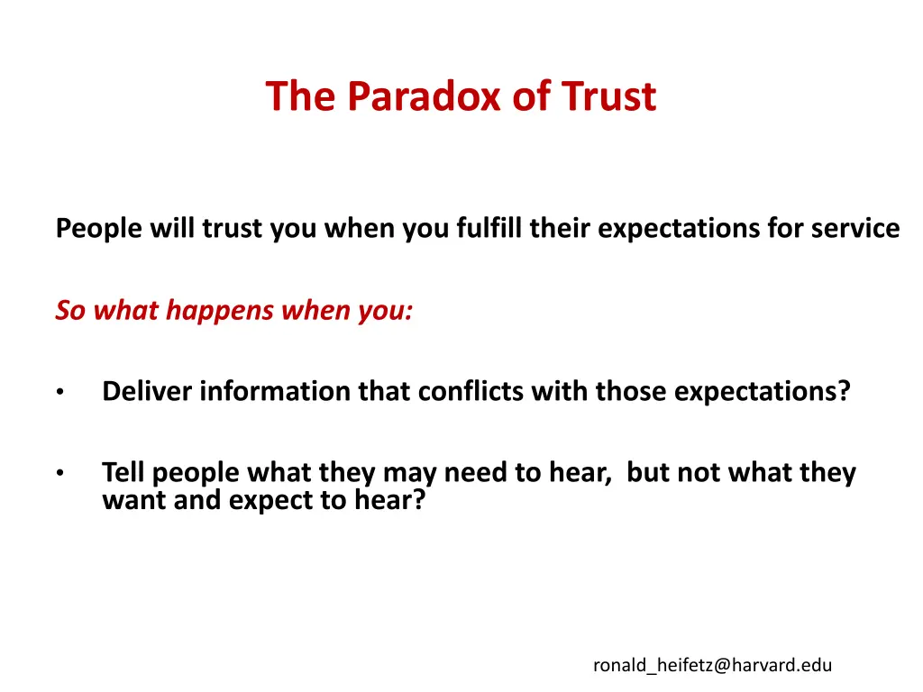 the paradox of trust