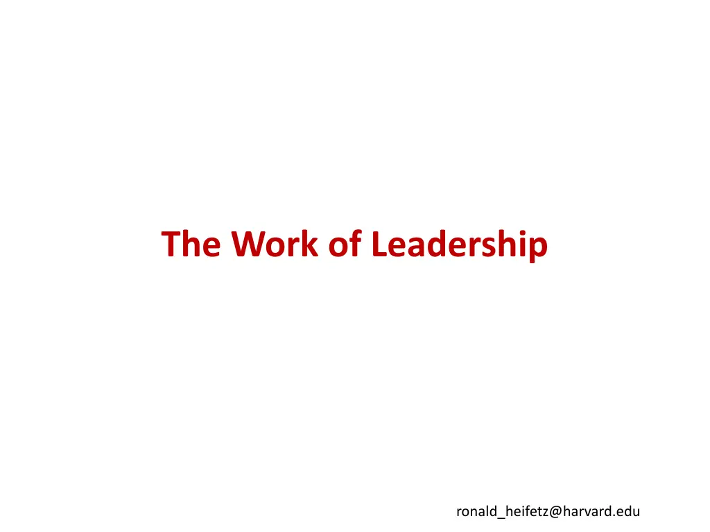 the work of leadership