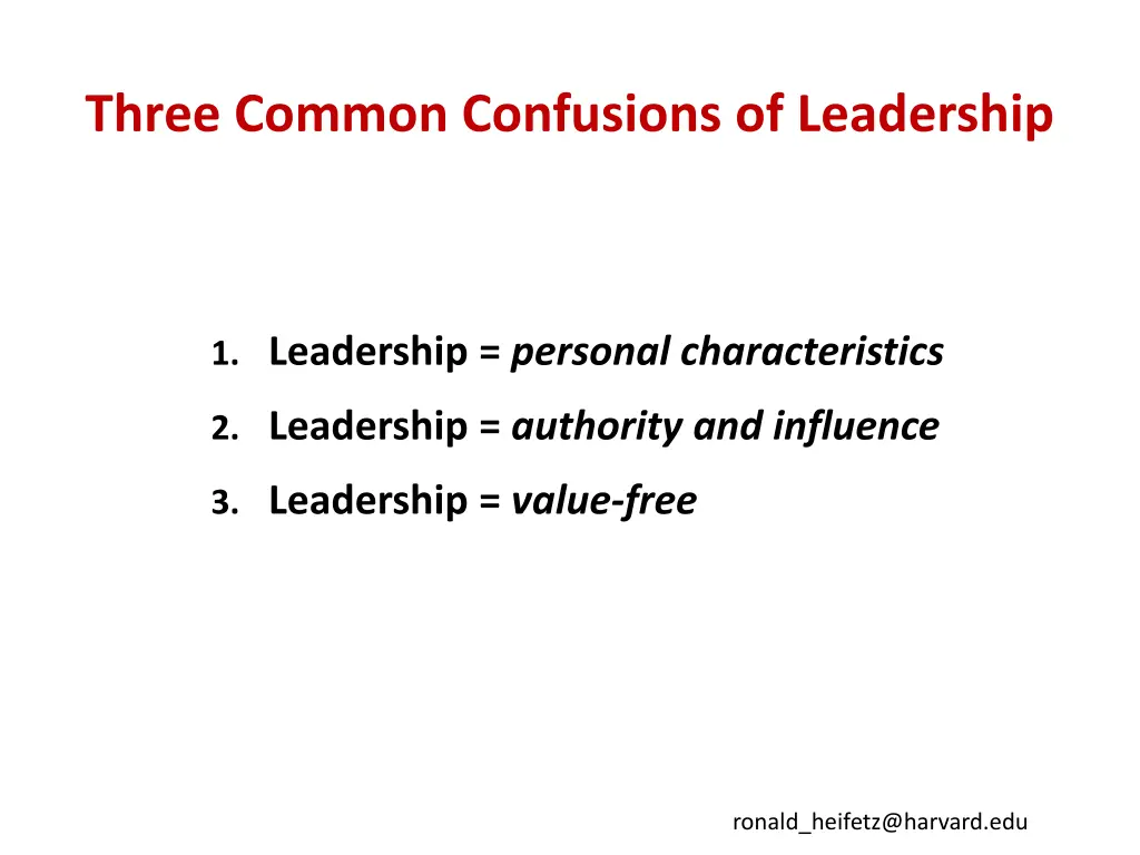 three common confusions of leadership