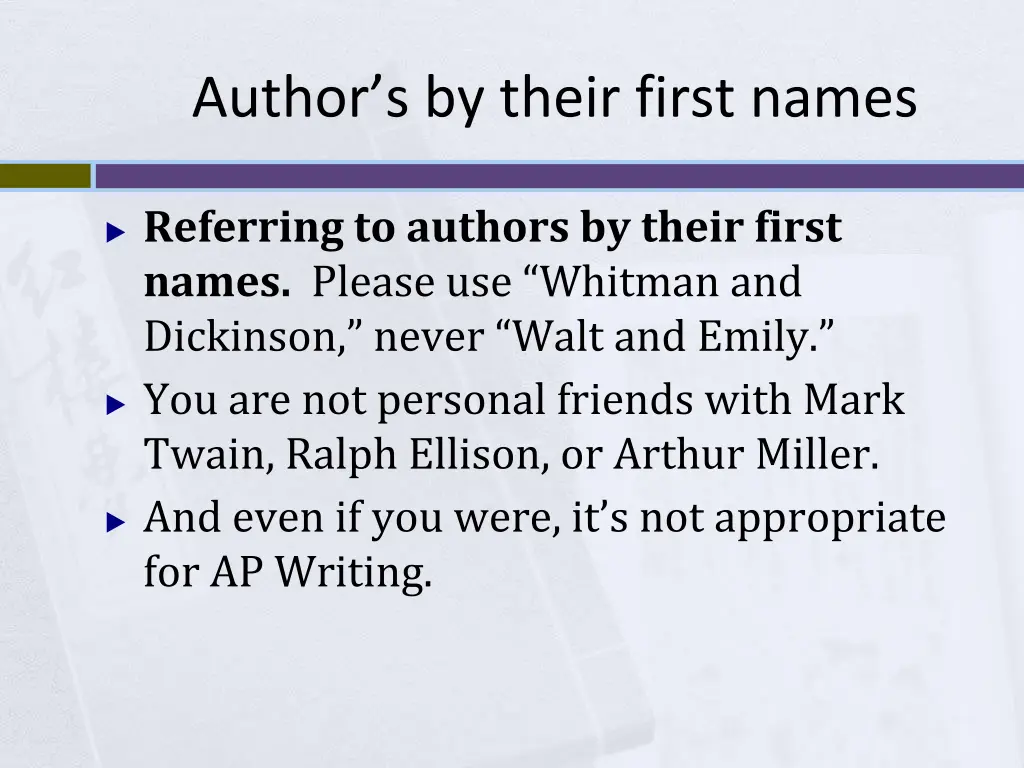 author s by their first names