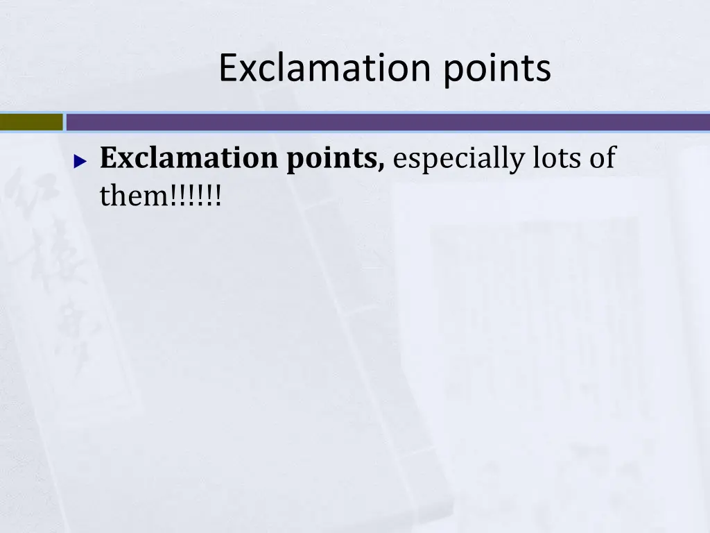 exclamation points