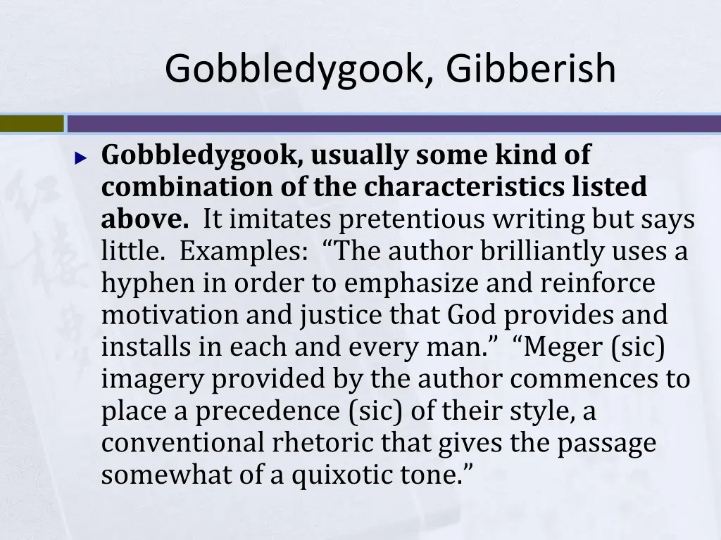 gobbledygook gibberish