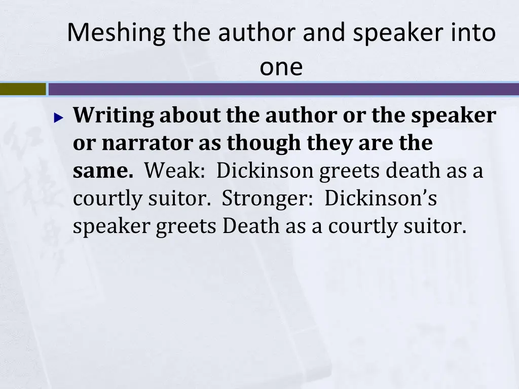 meshing the author and speaker into one