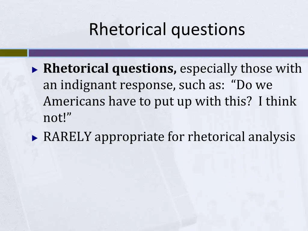 rhetorical questions