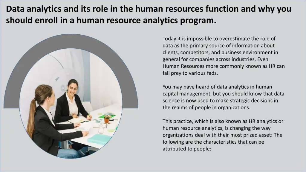 data analytics and its role in the human