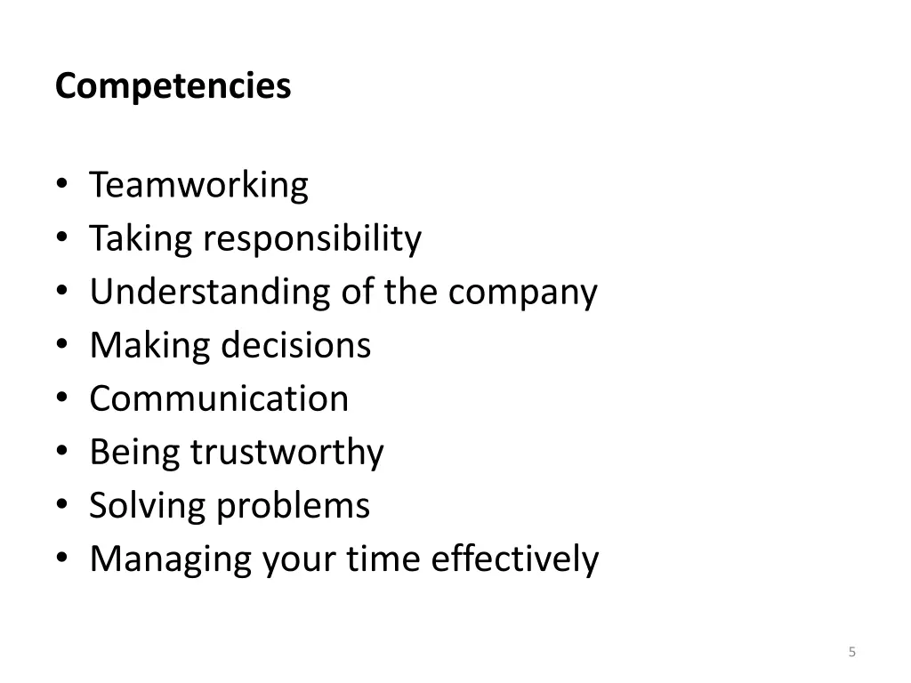 competencies