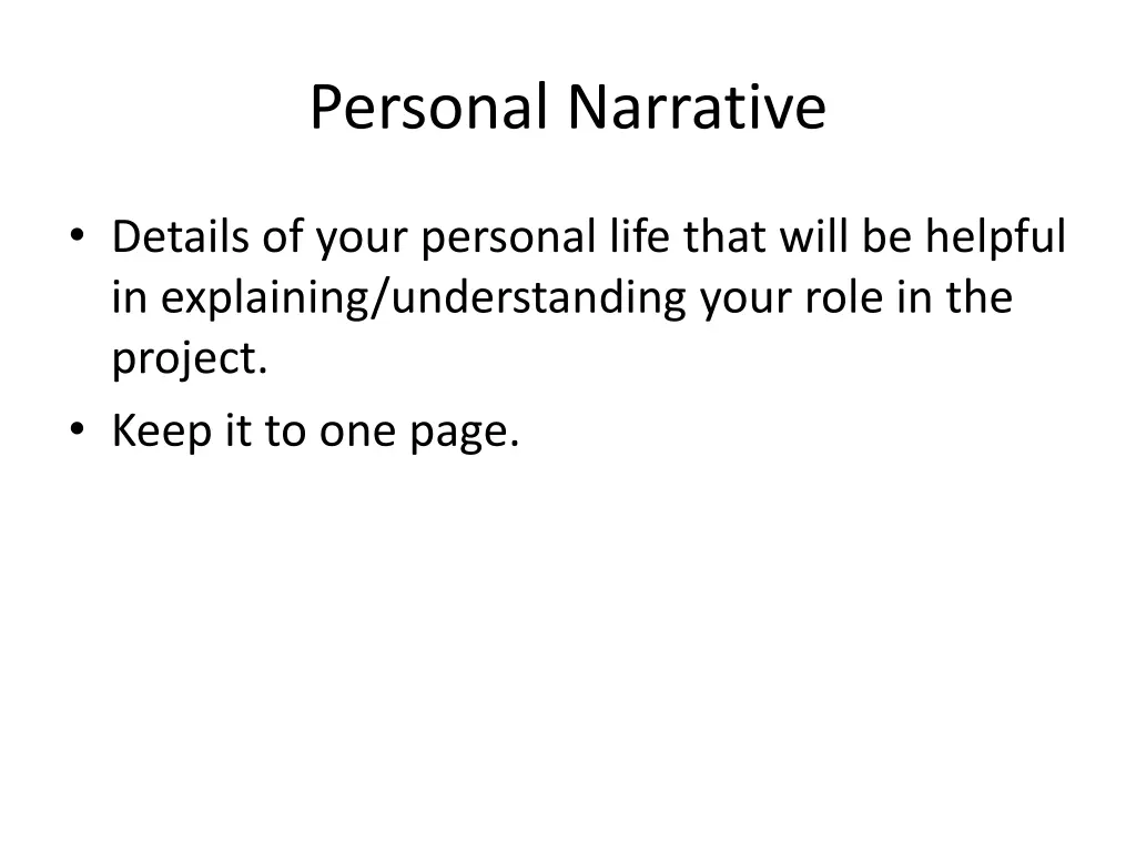 personal narrative