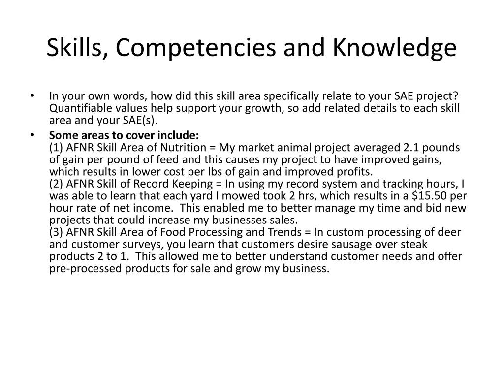 skills competencies and knowledge