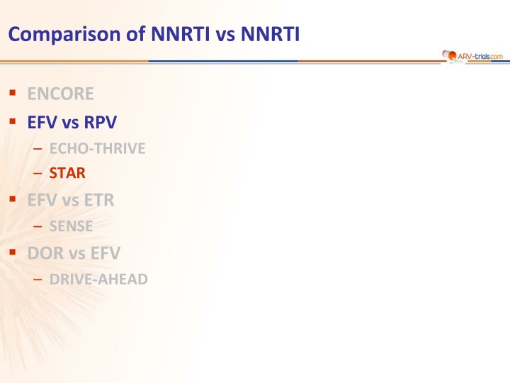 comparison of nnrti vs nnrti