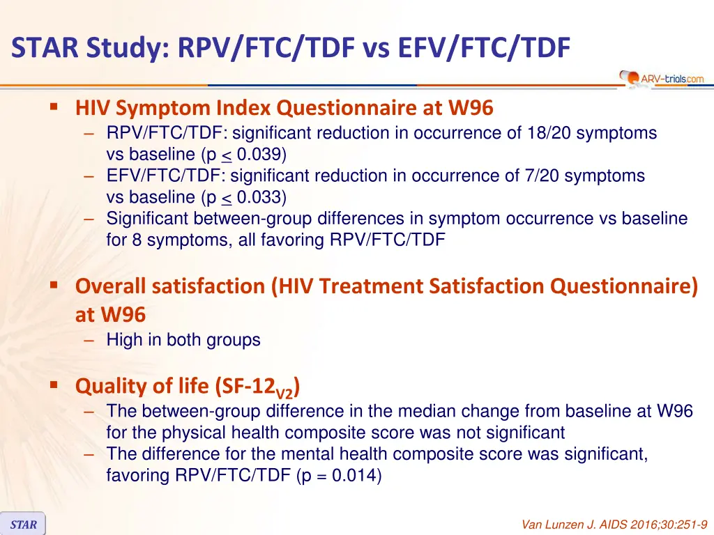 star study rpv ftc tdf vs efv ftc tdf 12