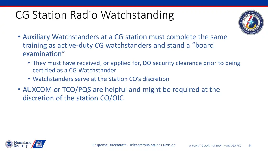 cg station radio watchstanding