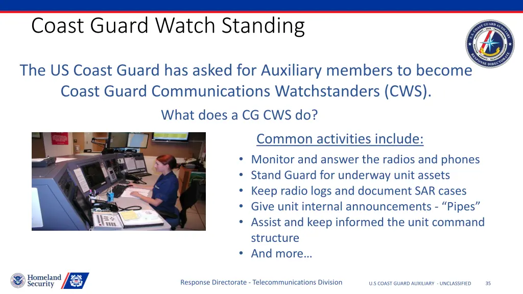 coast guard watch standing