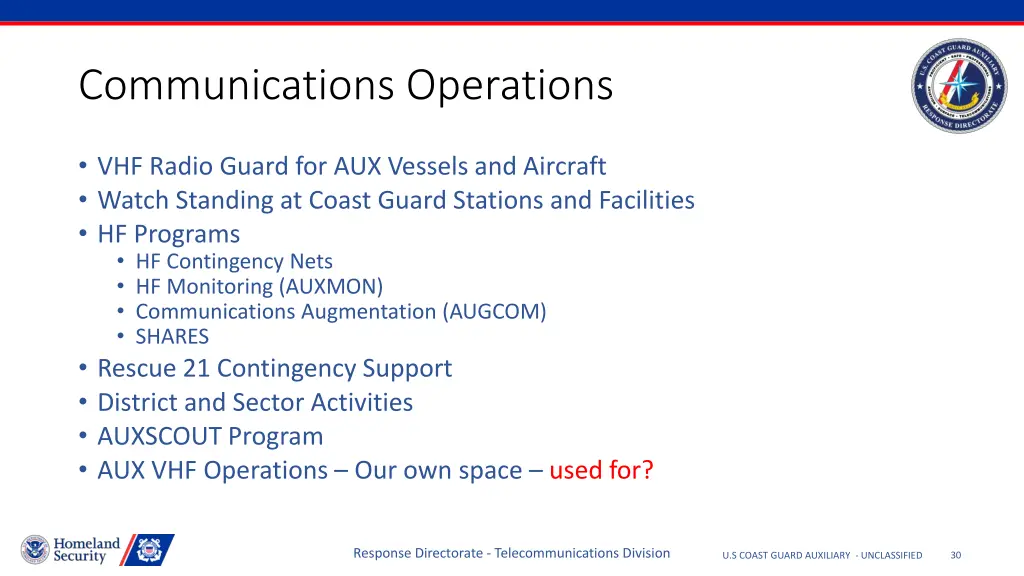 communications operations