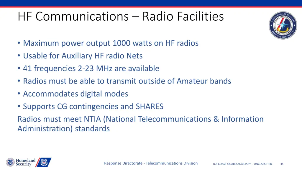 hf communications radio facilities