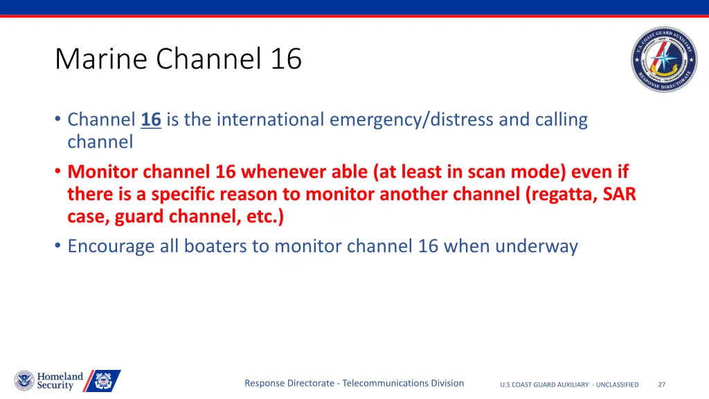 marine channel 16