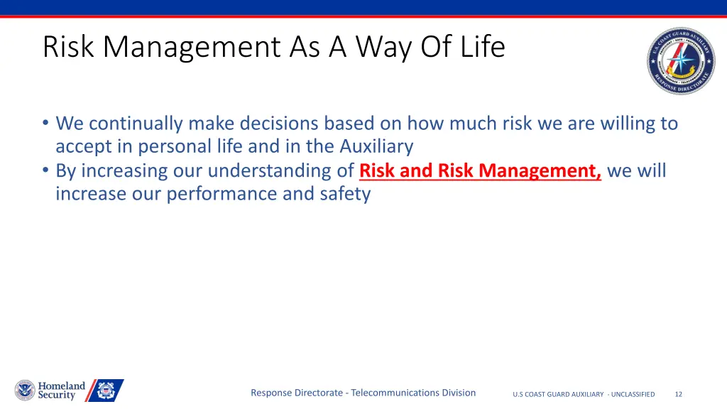 risk management as a way of life