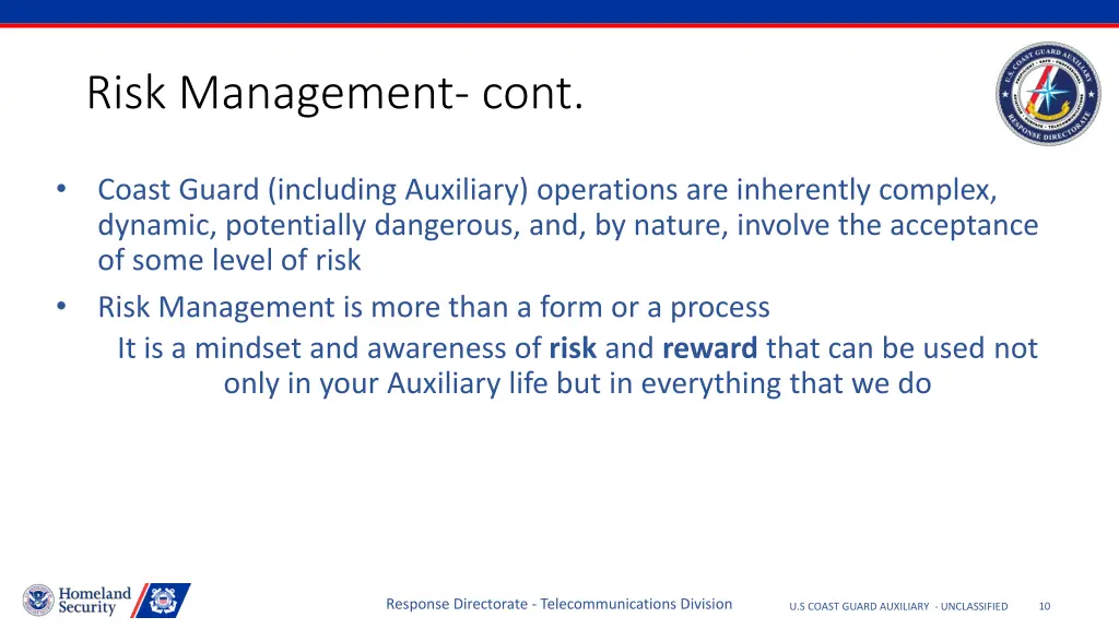 risk management cont