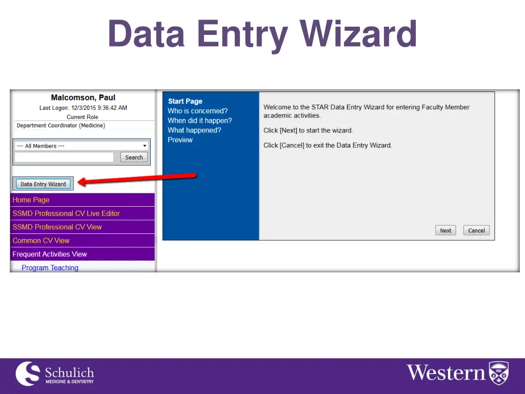 data entry wizard