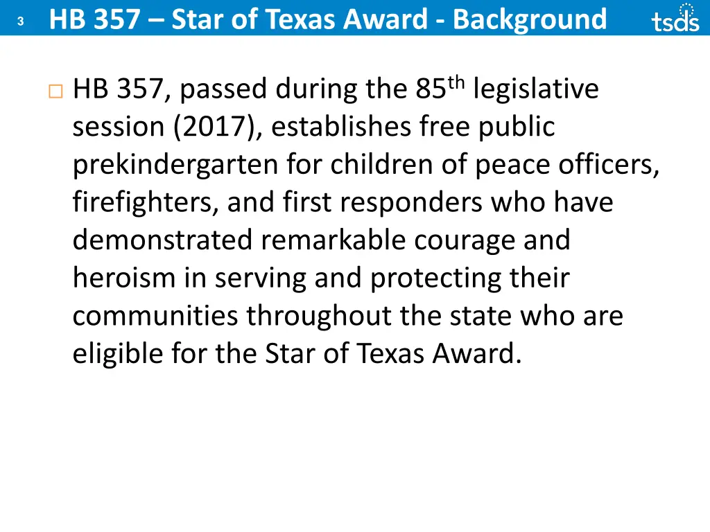 hb 357 star of texas award background