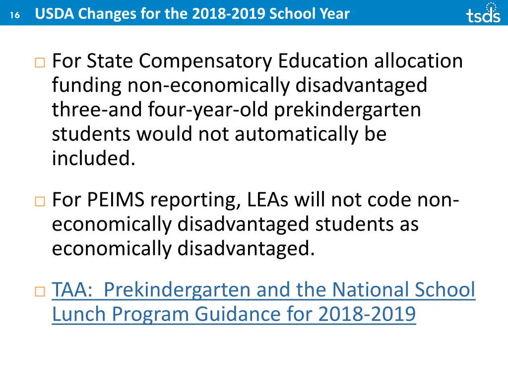 usda changes for the 2018 2019 school year 2