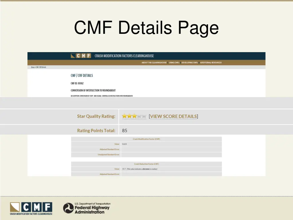 cmf details page