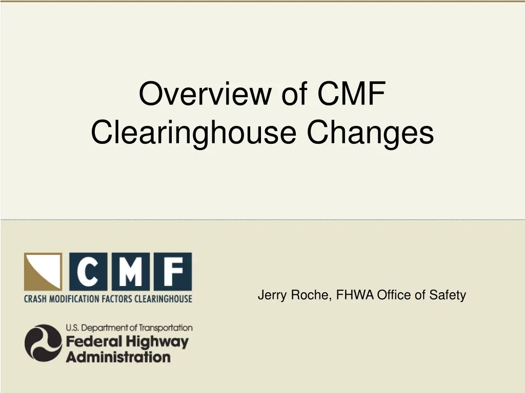 overview of cmf clearinghouse changes