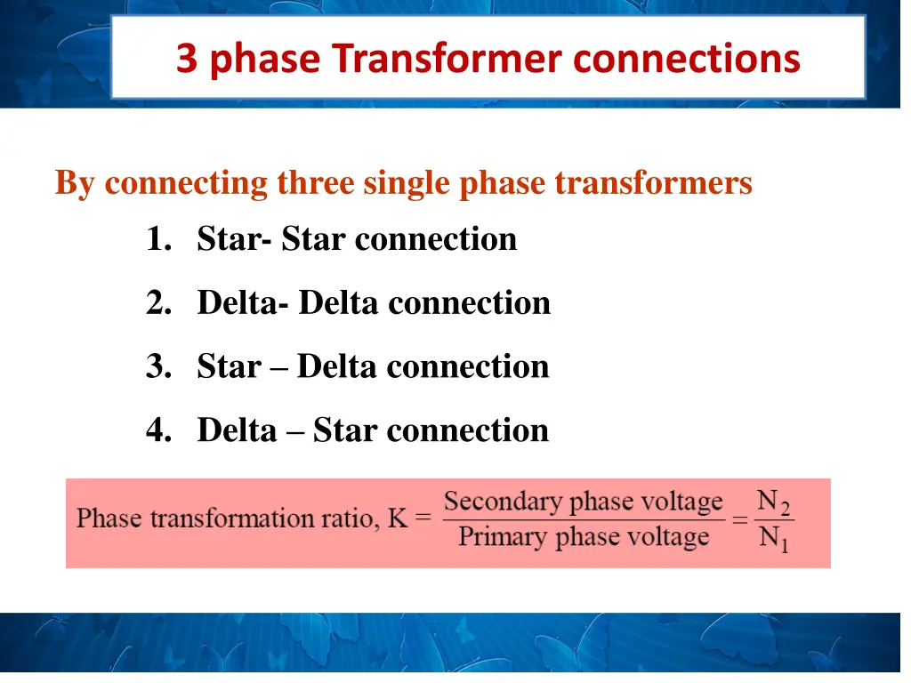 3 phase transformer connections