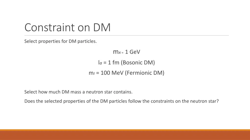 constraint on dm