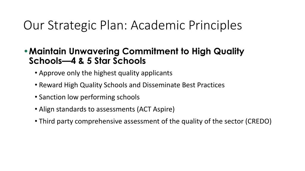 our strategic plan academic principles