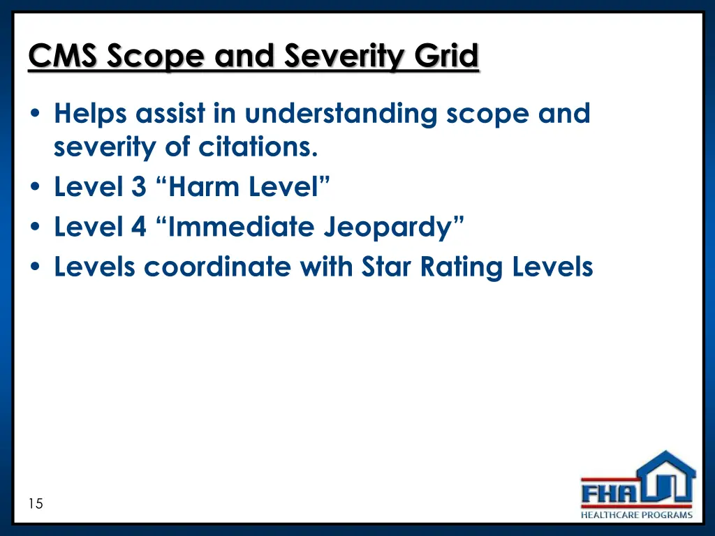 cms scope and severity grid