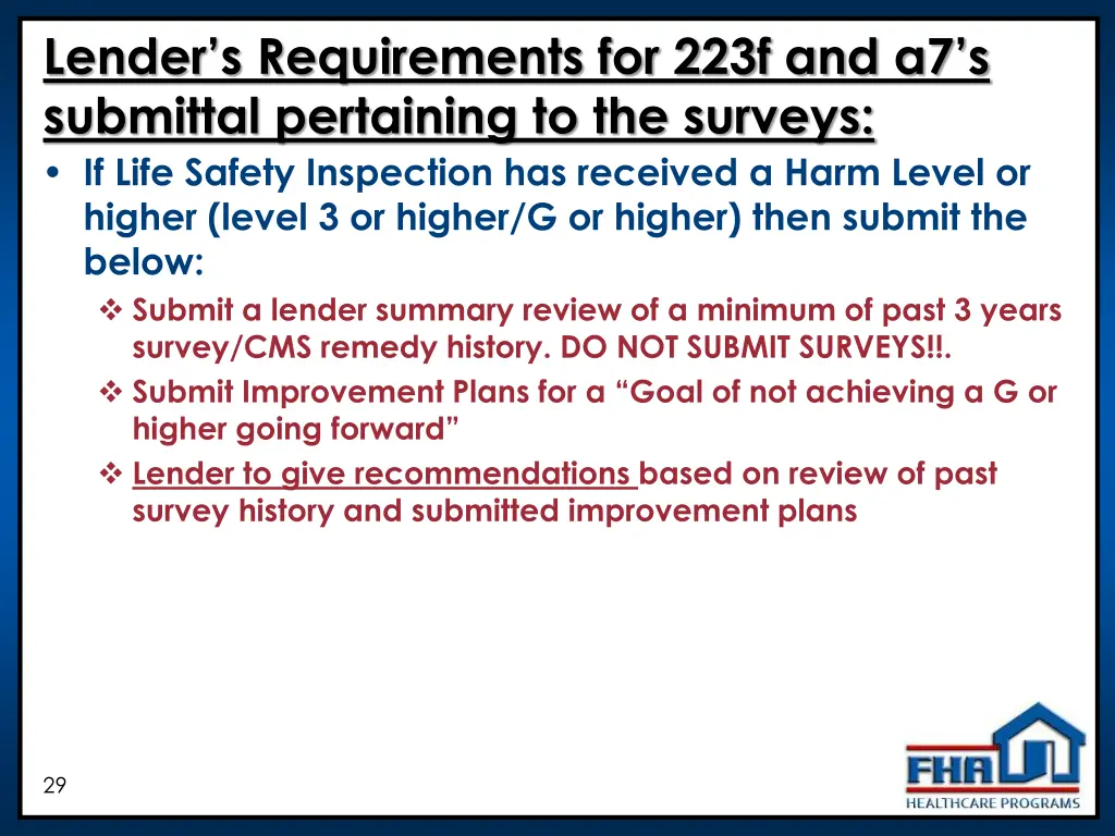 lender s requirements for 223f and a7 s submittal 1