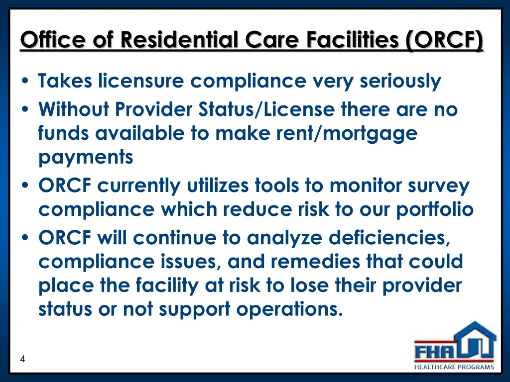 office of residential care facilities orcf