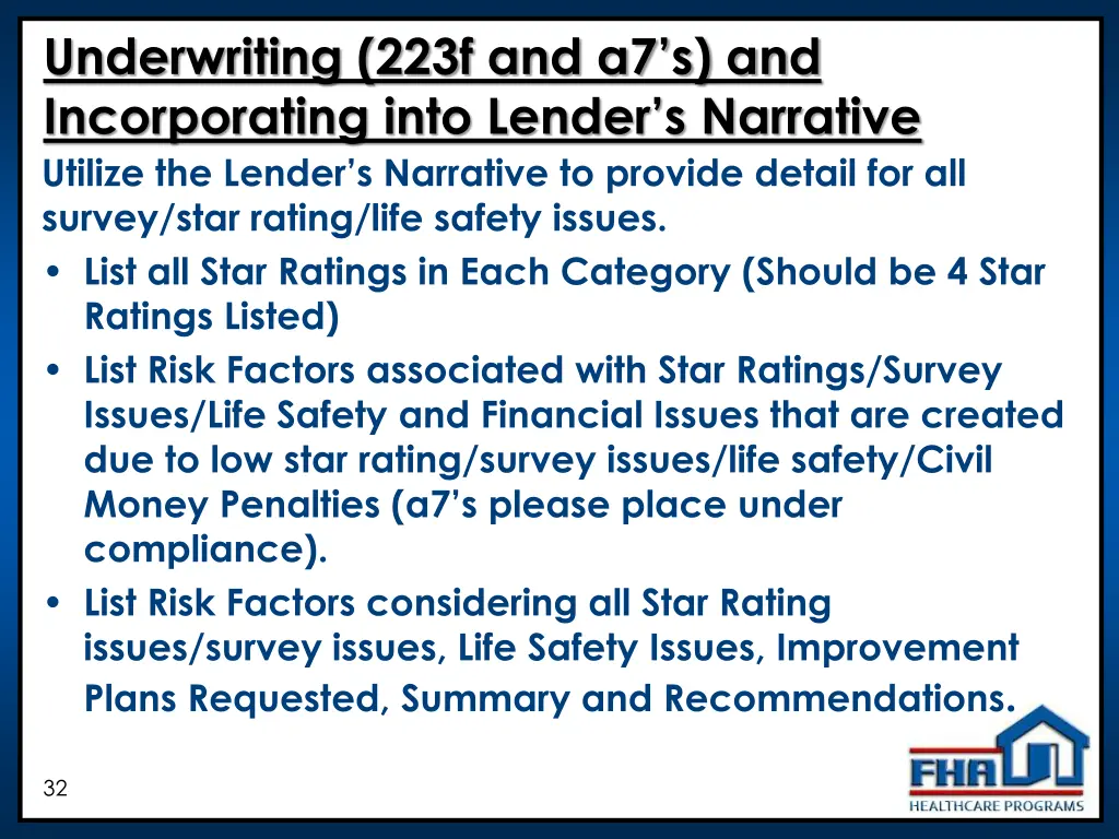 underwriting 223f and a7 s and incorporating into