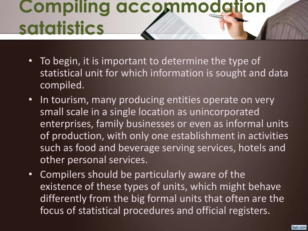 compiling accommodation satatistics