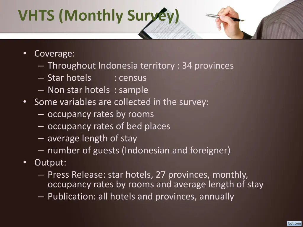 vhts monthly survey