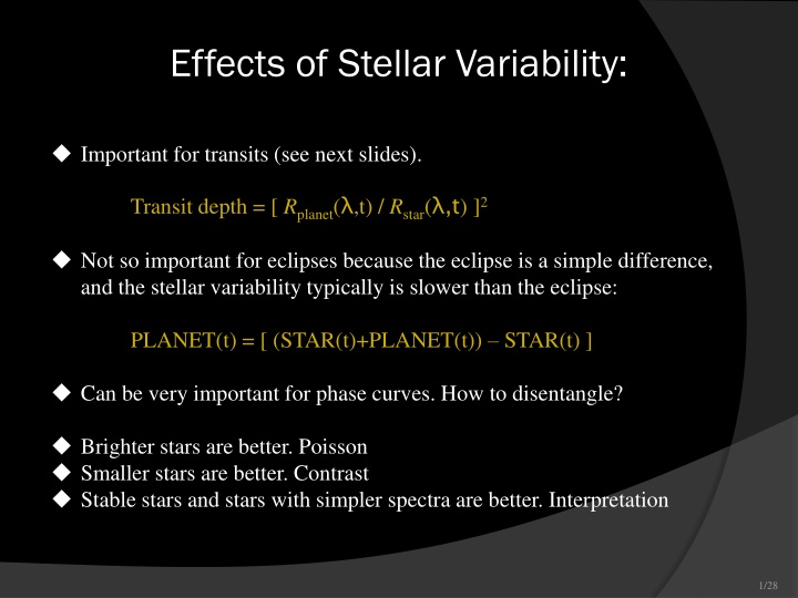 effects of stellar variability