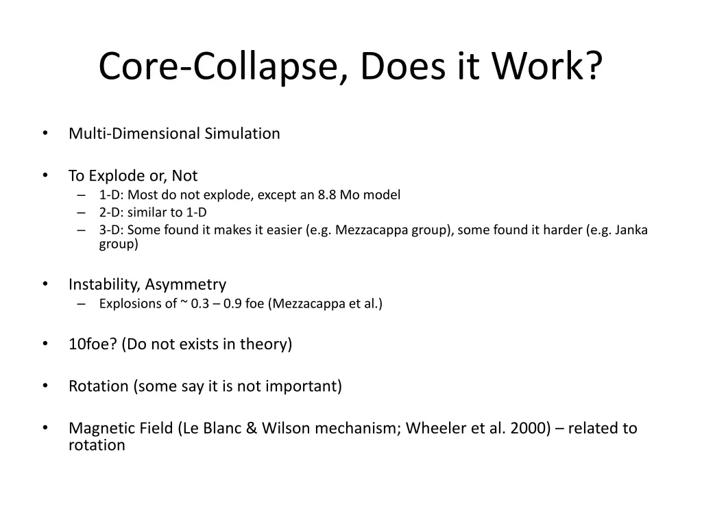 core collapse does it work