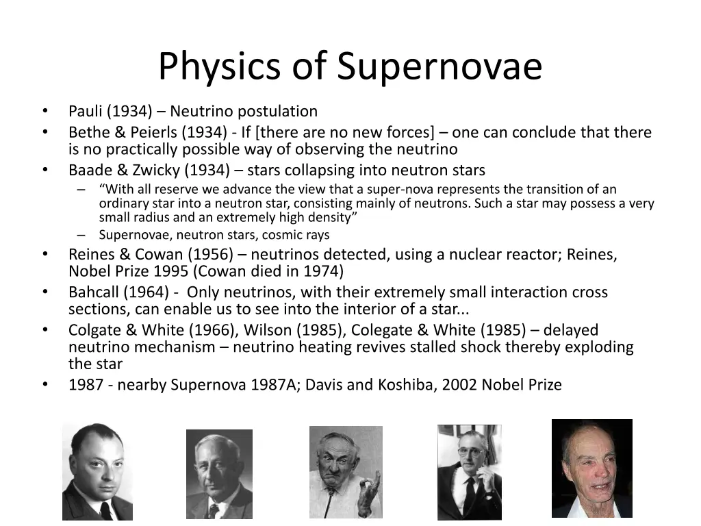 physics of supernovae