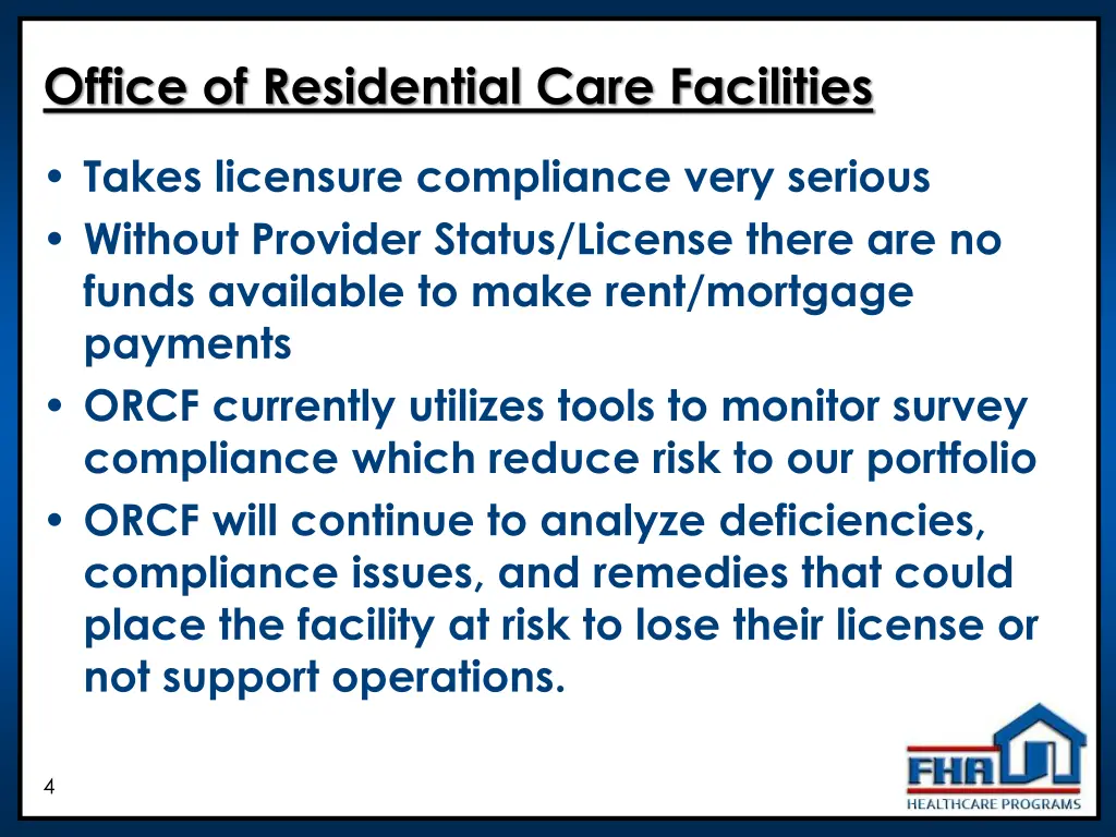 office of residential care facilities