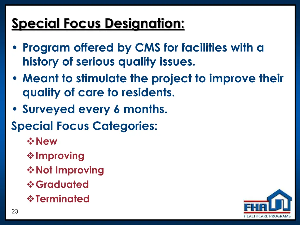 special focus designation