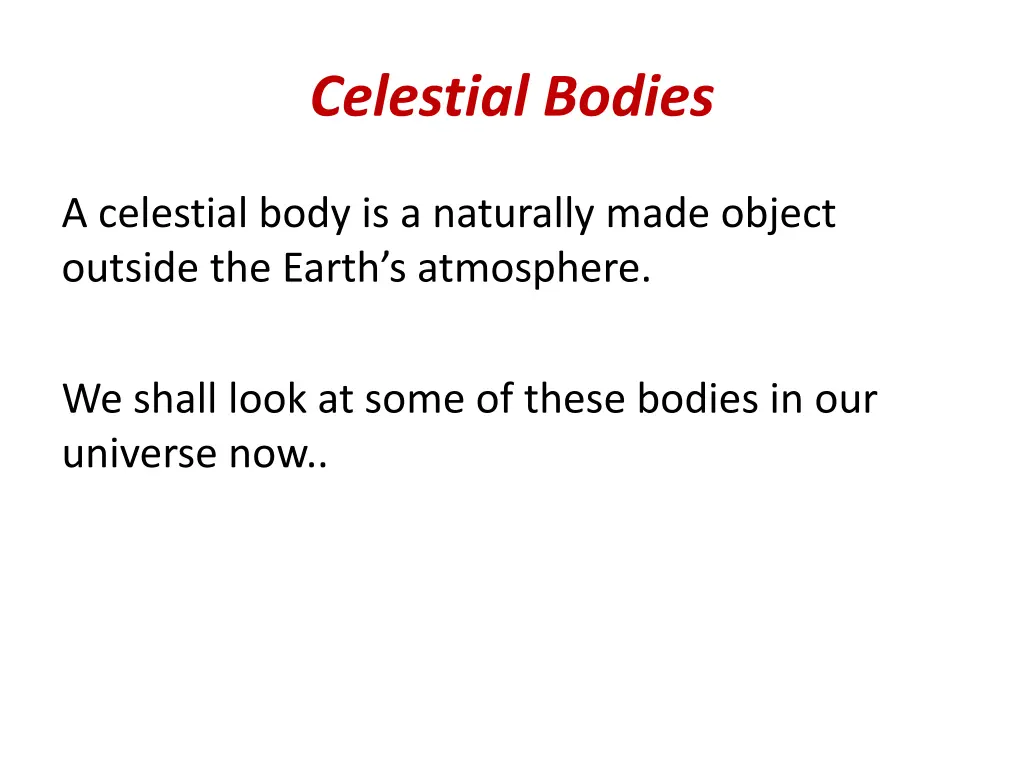 celestial bodies