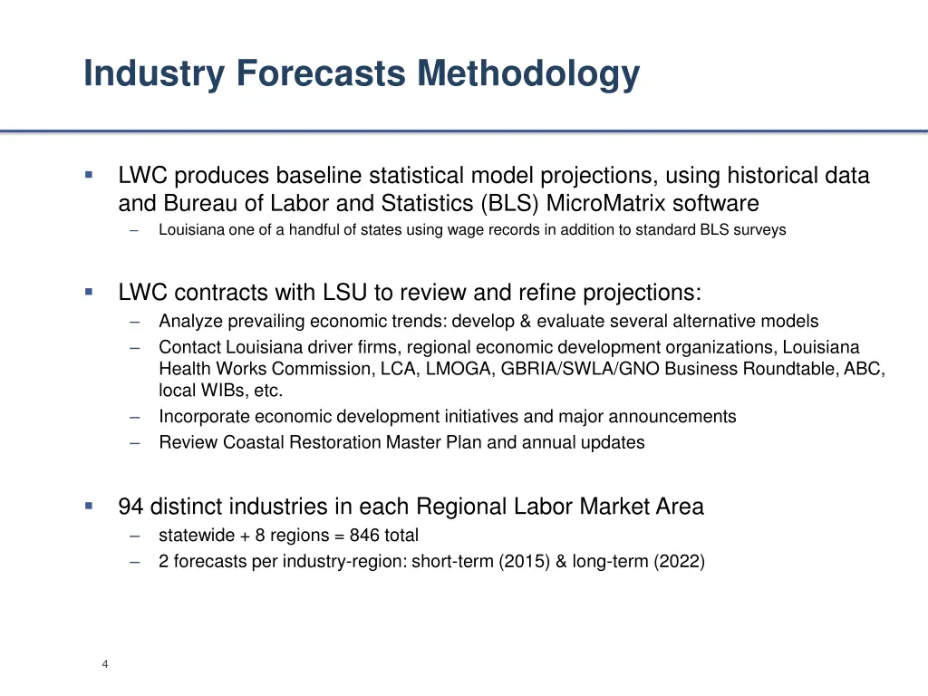 industry forecasts methodology