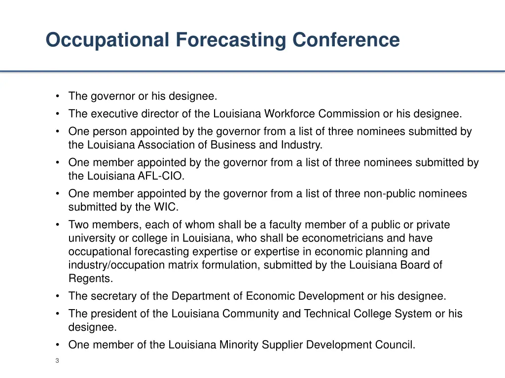 occupational forecasting conference